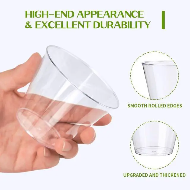 Alt view image 5 of 6 - RACETOP 9 oz Clear Disposable Plastic Cups 50 Pack | Clear Plastic Cups Tumblers, Heavy-duty Party Glasses, Disposable Cups