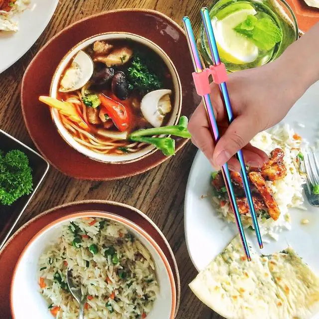 Alt view image 5 of 7 - 5 Pairs Training Chopsticks Helpers, Stainless Steel, Colorful | Stainless Steel Non-slip Training Chopstick for Beginner Replaceable Practice Chopsticks Adults Learner, Colorful
