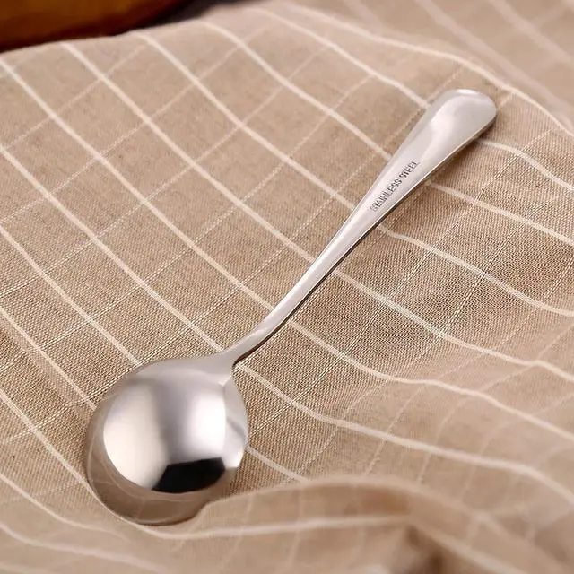 Alt view image 3 of 6 - VANRA 4-Piece Children Spoons Round Stainless Steel Kids Dinner Spoons Child Silver Cutlery Set 5.8-inch (4 round spoons)