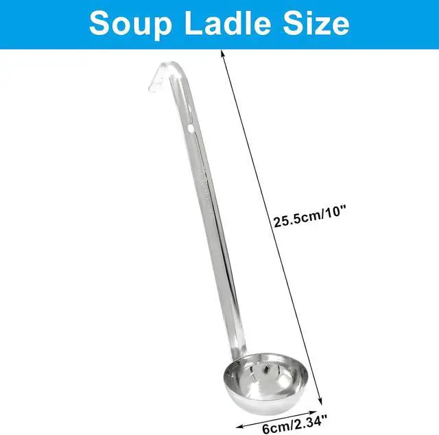 Alt view image 2 of 5 - Piutouyar 3 Pcs 2 oz Soup Ladle Set with Long Hooked Handle | Stainless Steel Ladle, Kitchen Cooking Serving Ladle Accessories, For Cooking Soup Sauce Stews