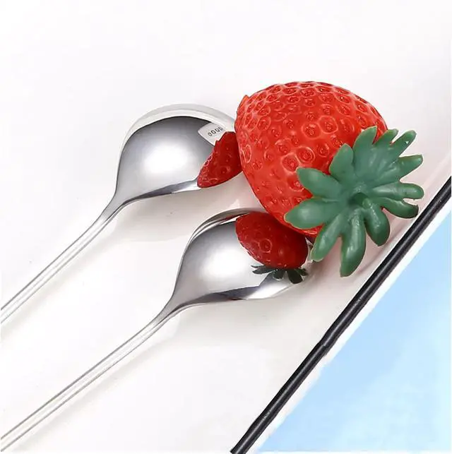 Alt view image 3 of 5 - Ouliget Stainless Steel Mini Coffee Espresso Spoon, Dessert Teaspoons Small Soup Spoons, Silver Cute Animals Coffee Spoon, 5.6 inch, Set of 4