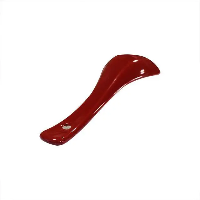 Alt view image 4 of 5 - Dark Red 6 pcs Porcelain Soup Spoon Round-Bottom Asia Ceramic Rice Spoons Chinese Won Ton Spoons for Home Kitchen Restaurant