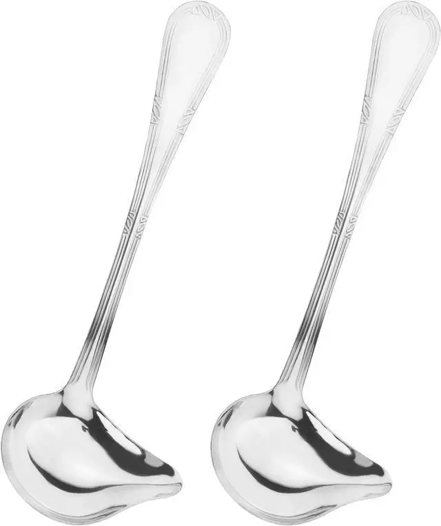 Main image of 2 Pcs Gravy Spoon Ladle Small Ladle with Pouring Spout 18/10 Stainless Steel Sauce Drizzle Spoon for Spooning Gravies and Sauces, 7.8 Inches
