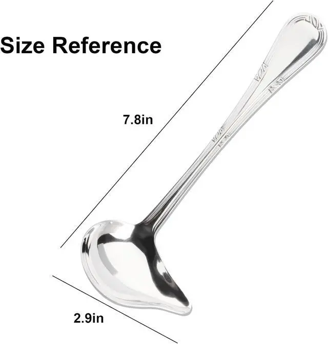 Alt view image 2 of 7 - 2 Pcs Gravy Spoon Ladle Small Ladle with Pouring Spout 18/10 Stainless Steel Sauce Drizzle Spoon for Spooning Gravies and Sauces, 7.8 Inches