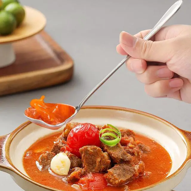 Alt view image 3 of 7 - 2 Pcs Gravy Spoon Ladle Small Ladle with Pouring Spout 18/10 Stainless Steel Sauce Drizzle Spoon for Spooning Gravies and Sauces, 7.8 Inches