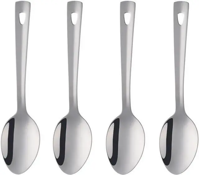 Main image of 9.6inch Serving Spoons Set of 4, Stainless Steel Buffet Banquet SpoonLong Handle Serving Spoons for Catering, Kitchen Dishwasher safe (Silver)
