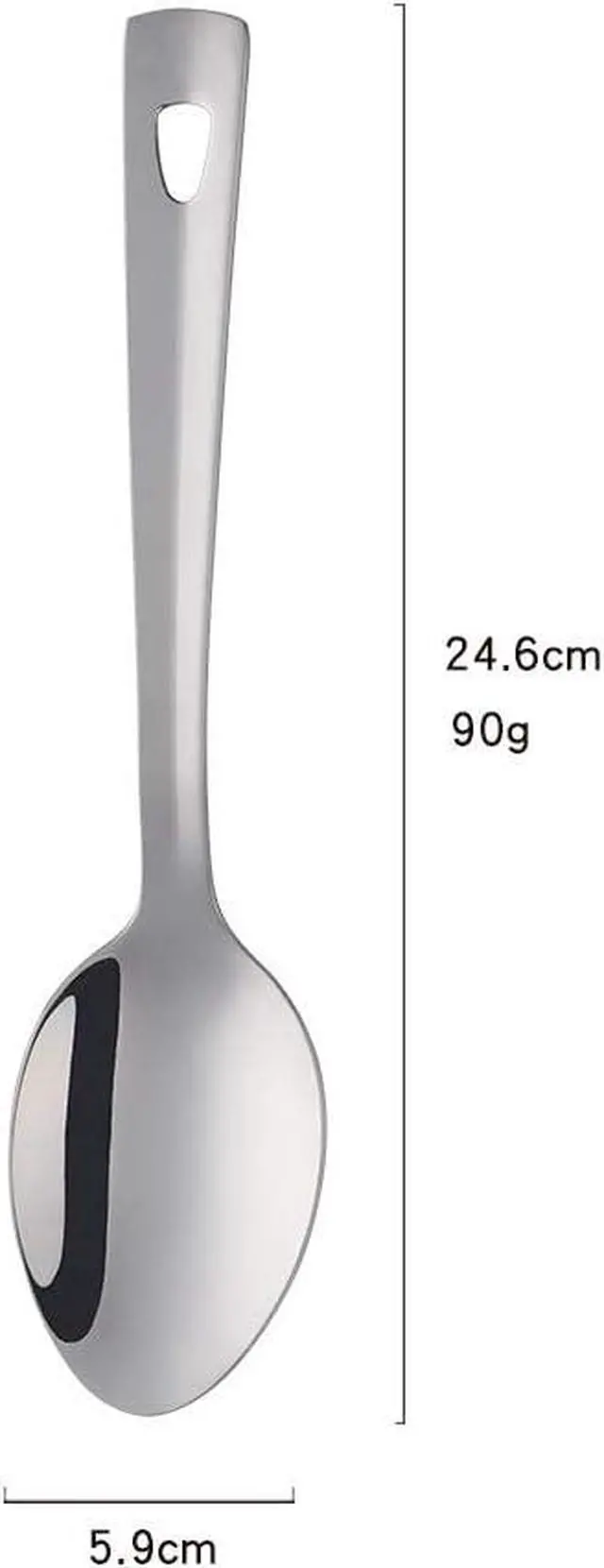 Alt view image 4 of 7 - 9.6inch Serving Spoons Set of 4, Stainless Steel Buffet Banquet SpoonLong Handle Serving Spoons for Catering, Kitchen Dishwasher safe (Silver)