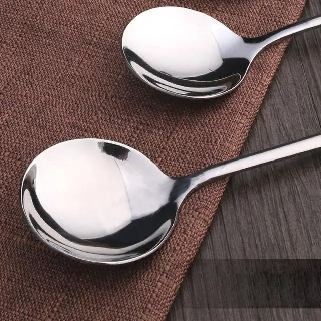 Alt view image 7 of 7 - HornTide 6-Piece Soup Spoon Set Bouillon Spoon Flatware Stainless Steel Mirror Polishing 18.8cm 7.4-Inch