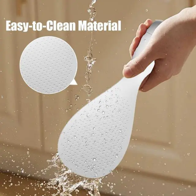 Alt view image 4 of 7 - Ouliget Tumbler Anti-Stick Plastic Rice Spoon,Creative Stand Up Non Stick Rice Spoon Scooper Spatula,Rice Cooker Practical Spoons Kitchen Utensils for Salads Mashed Potato