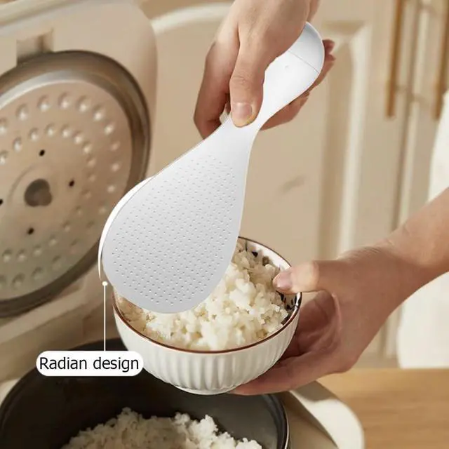 Alt view image 5 of 7 - Ouliget Tumbler Anti-Stick Plastic Rice Spoon,Creative Stand Up Non Stick Rice Spoon Scooper Spatula,Rice Cooker Practical Spoons Kitchen Utensils for Salads Mashed Potato