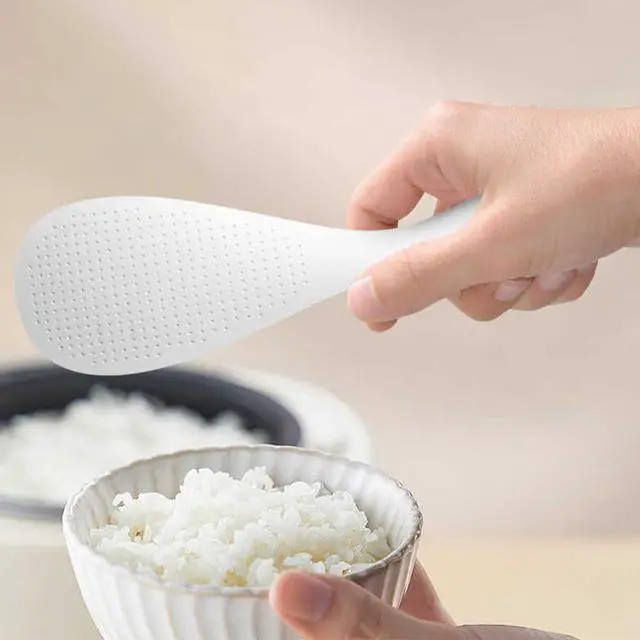 Alt view image 7 of 7 - Ouliget Tumbler Anti-Stick Plastic Rice Spoon,Creative Stand Up Non Stick Rice Spoon Scooper Spatula,Rice Cooker Practical Spoons Kitchen Utensils for Salads Mashed Potato