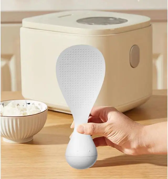 Alt view image 6 of 7 - Ouliget Tumbler Anti-Stick Plastic Rice Spoon,Creative Stand Up Non Stick Rice Spoon Scooper Spatula,Rice Cooker Practical Spoons Kitchen Utensils for Salads Mashed Potato