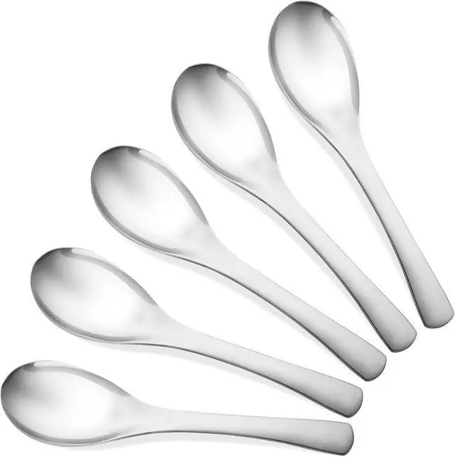 Main image of Soup Spoons High Grade Stainless Steel Soup Spoons, neheewin Table Spoons Thick Heavy-weight Ladle Spoons, Dishwasher Safe (Set of 5)