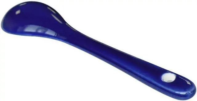 Alt view image 2 of 2 - 6 pcs Porcelain Egg Spoons Ceramic Spoons 4.7 inch Coffee Dessert Yogurt Tea Milky Tea Dark Blue
