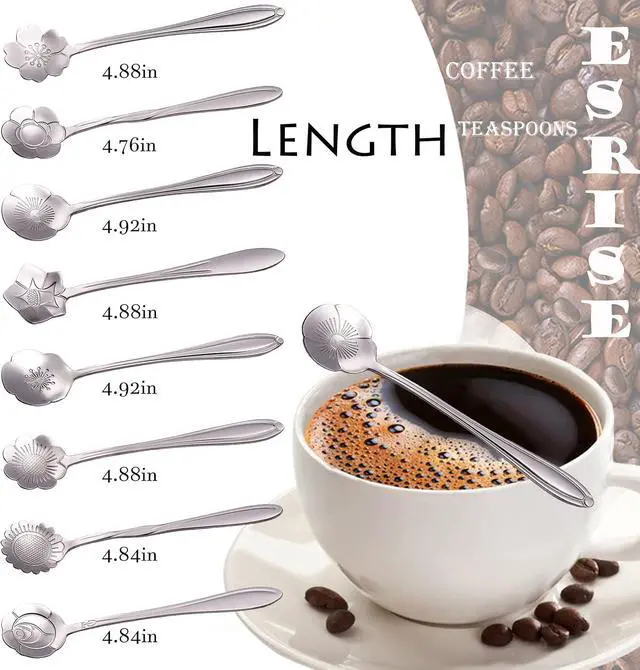 Alt view image 2 of 6 - 16 Pcs Teaspoon Tea Spoons, ESRISE Stainless Steel Cute Coffee Spoon for Tea Party Decorations (Silver)
