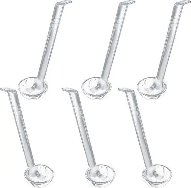 Main image of 6-Pack 2 oz Clear Plastic Mini Ladle for Party and Punch Bowl | long handle serving spoon, sauce and dressing dispenser, 12.2 inch length, catering table use, beverage and soup serving