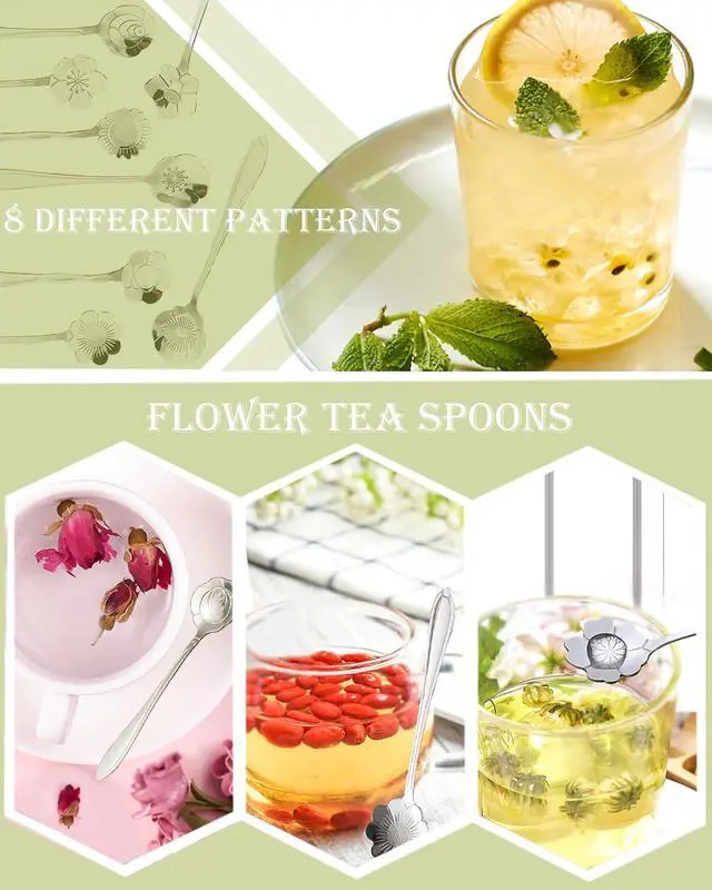 Alt view image 6 of 6 - 16 Pcs Teaspoon Tea Spoons, ESRISE Stainless Steel Cute Coffee Spoon for Tea Party Decorations (Silver)