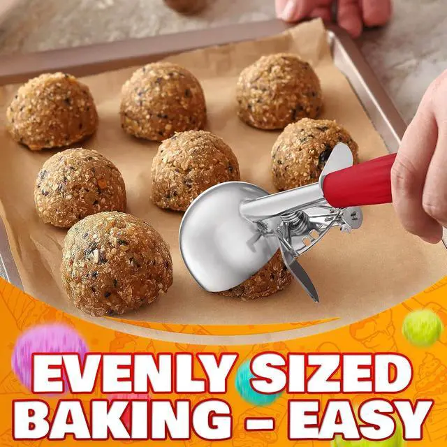 Alt view image 7 of 7 - Ice Cream Scoop with Trigger Release, Size #24, 1.33 Oz Stainless | Easy Portion Control for Gelato, Cookie Dough, Meatballs | Trigger Release, Dishwasher Safe, Rust Resistant, Non-Slip Handle
