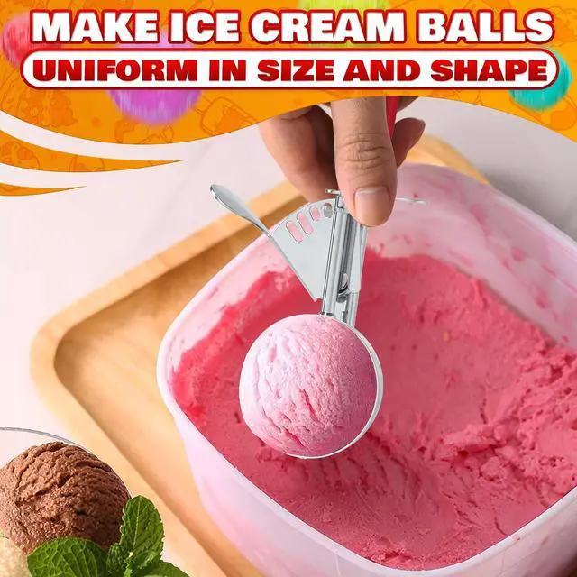 Alt view image 6 of 7 - Ice Cream Scoop with Trigger Release, Size #24, 1.33 Oz Stainless | Easy Portion Control for Gelato, Cookie Dough, Meatballs | Trigger Release, Dishwasher Safe, Rust Resistant, Non-Slip Handle