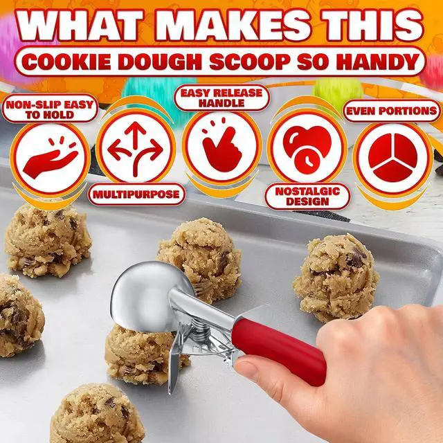 Alt view image 4 of 7 - Ice Cream Scoop with Trigger Release, Size #24, 1.33 Oz Stainless | Easy Portion Control for Gelato, Cookie Dough, Meatballs | Trigger Release, Dishwasher Safe, Rust Resistant, Non-Slip Handle
