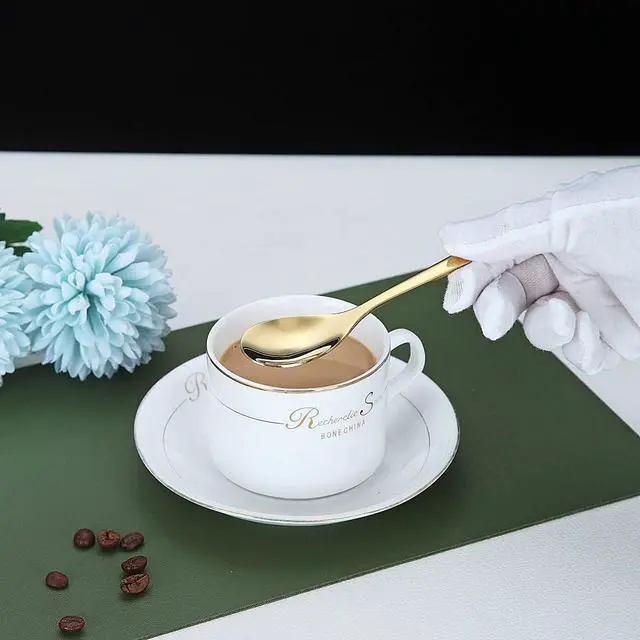 Alt view image 7 of 7 - Gold Demitasse Espresso Spoons, 5.5'' Mini Coffee Spoons, Set of 6, Stainless Steel, Dishwasher Safe