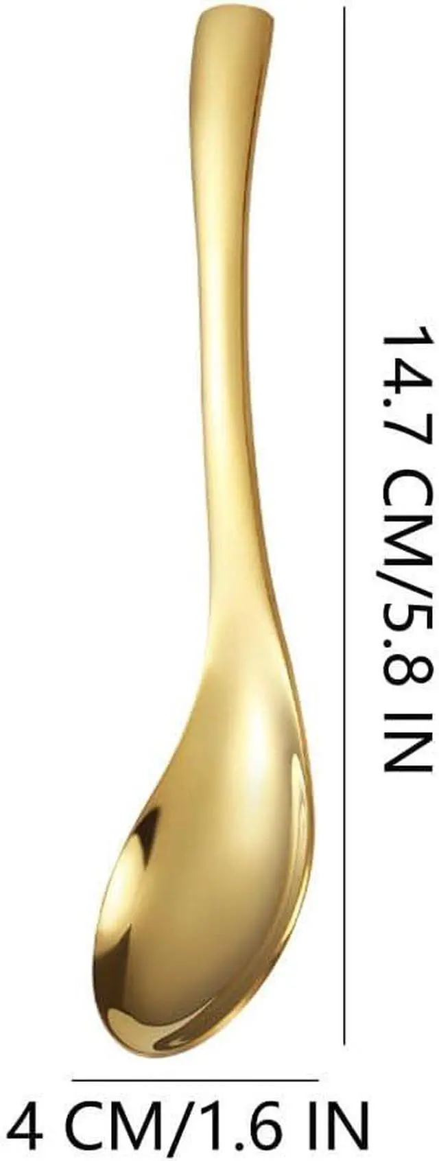 Alt view image 2 of 5 - Mirror Finish Stainless Steel Serving Spoons - Soup, Dessert, Coffee & Ice Cream (5, multicolour)