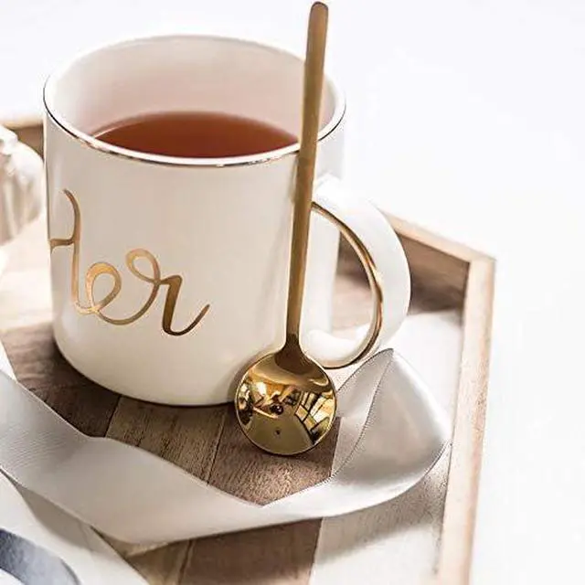 Alt view image 5 of 5 - 10 Pack Espresso spoons 18/10 Stainless Steel Teaspoons Set for Coffee Sugar Dessert Cake Ice Cream Soup Antipasto Cappuccino, 5.3 Inch Gold