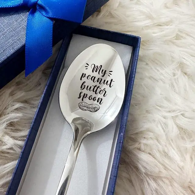 Alt view image 3 of 6 - My Peanut Butter Spoon Funny Engraved Stainless Steel Spoon,Peanut Butter Lovers coffee Spoon Gift,Gift for Moms Dad Boy Girl Women Men Birthday Christmas Father's Day Valentine's Day Gifts