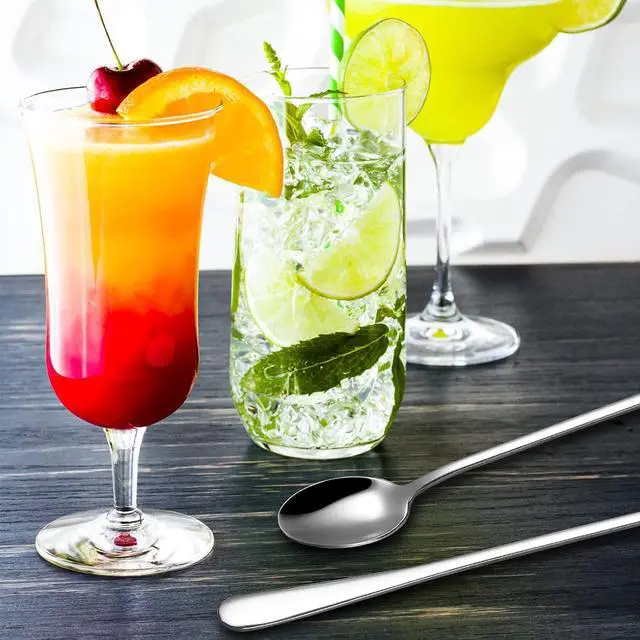 Alt view image 7 of 7 - Hiware 8-Piece 9-Inch Long Handle Iced Tea Spoon, Coffee Spoon, Ice Cream Spoons, Stainless Steel Cocktail Stirring Spoons