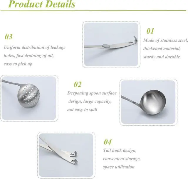 Alt view image 3 of 7 - Tenta Kitchen 2oz/56ml Stainless Steel Small Soup Ladle Spoon,10.8x 3 Stainless Steel One-piece Professional Ladle With Hook And Hole For Convenient Hanging