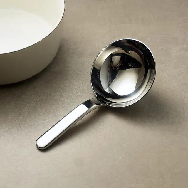 Alt view image 5 of 5 - Heavy Duty Big Spoon Mirror Polished Asian Soup Spoons (Short Handle),Premium Food Grade 18/10 Stainless Steel Spoons,Durable Metal Spoons,Serving Spoon,Tablespoon,7 Inches, 18.2cm, Silver