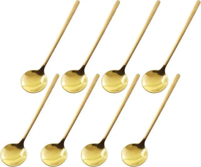 Alt view image 7 of 7 - Demitasse Espresso Spoons, 8Pcs Gold, 5.3inch, Stainless Steel | Mini Tea Spoons, For Coffee Sugar Dessert Cake Ice Cream Soup Antipasto Cappuccino