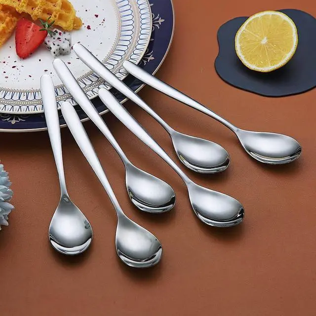 Alt view image 4 of 7 - Teaspoons, 6 Piece Spoons Silverware, Stainless Steel Small Spoons, Tea Spoons for Home, Kitchen or Restaurant, Dishwasher Safe (Silver-6.6 Inches)