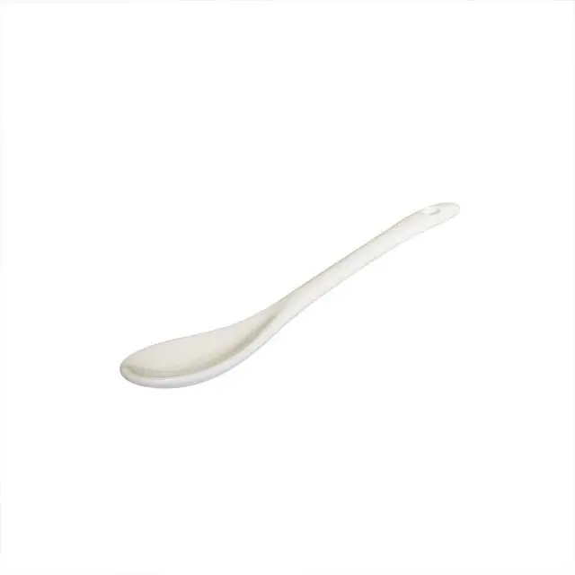 Alt view image 2 of 5 - 3 pcs Porcelain Egg Spoons Ceramic Spoons White 5 inch Coffee Dessert Yogurt Tea milky tea