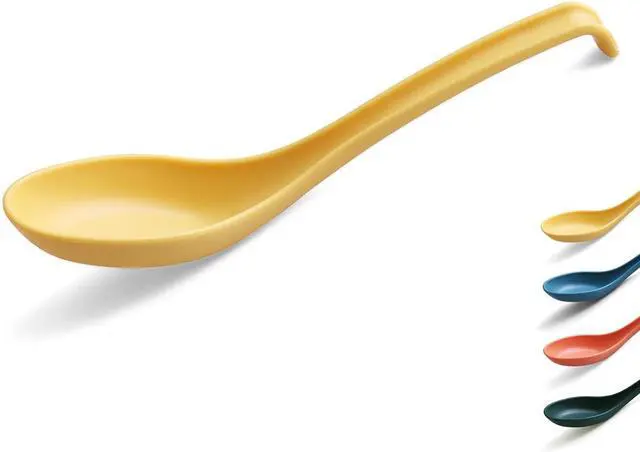 Main image of Evanda Soup Spoon, ECO Friendly Dinner Spoon,Made of Food Grade PP, BPA Free,Easy Clean,Dishwasher Safe Set of 12(Gold Yellow)
