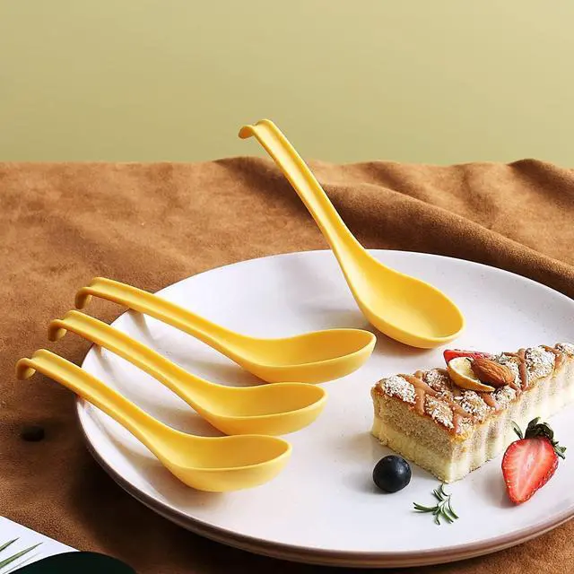 Alt view image 3 of 7 - Evanda Soup Spoon, ECO Friendly Dinner Spoon,Made of Food Grade PP, BPA Free,Easy Clean,Dishwasher Safe Set of 12(Gold Yellow)