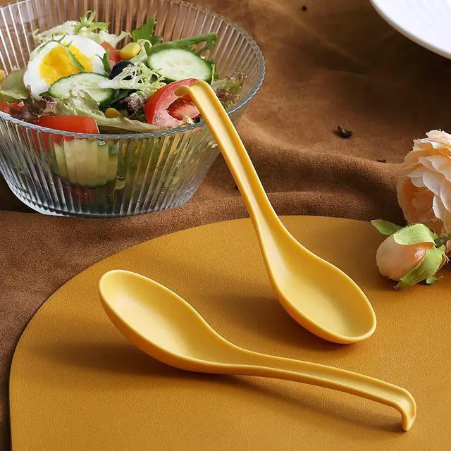 Alt view image 4 of 7 - Evanda Soup Spoon, ECO Friendly Dinner Spoon,Made of Food Grade PP, BPA Free,Easy Clean,Dishwasher Safe Set of 12(Gold Yellow)