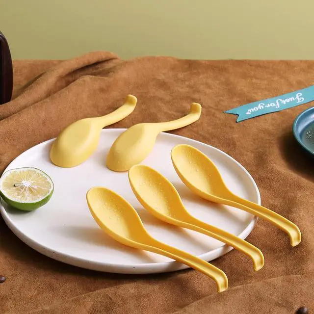 Alt view image 7 of 7 - Evanda Soup Spoon, ECO Friendly Dinner Spoon,Made of Food Grade PP, BPA Free,Easy Clean,Dishwasher Safe Set of 12(Gold Yellow)