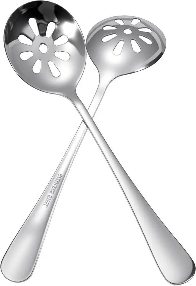 Main image of Slotted Spoon, Slotted Spoons for Soups Dips Cereals(10 Holes) | Stainless Steel, for Cooking, Serving Spoons, Strainer Spoon, for Buffets, Restaurants, Kitchens