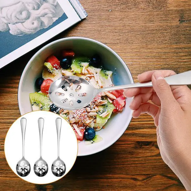 Alt view image 7 of 7 - Slotted Spoon, Slotted Spoons for Soups Dips Cereals(10 Holes) | Stainless Steel, for Cooking, Serving Spoons, Strainer Spoon, for Buffets, Restaurants, Kitchens