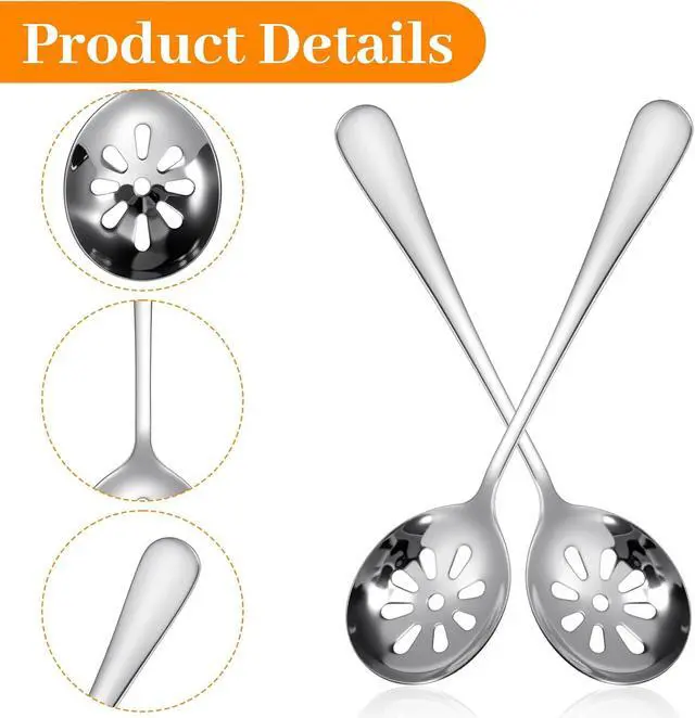 Alt view image 5 of 7 - Slotted Spoon, Slotted Spoons for Soups Dips Cereals(10 Holes) | Stainless Steel, for Cooking, Serving Spoons, Strainer Spoon, for Buffets, Restaurants, Kitchens