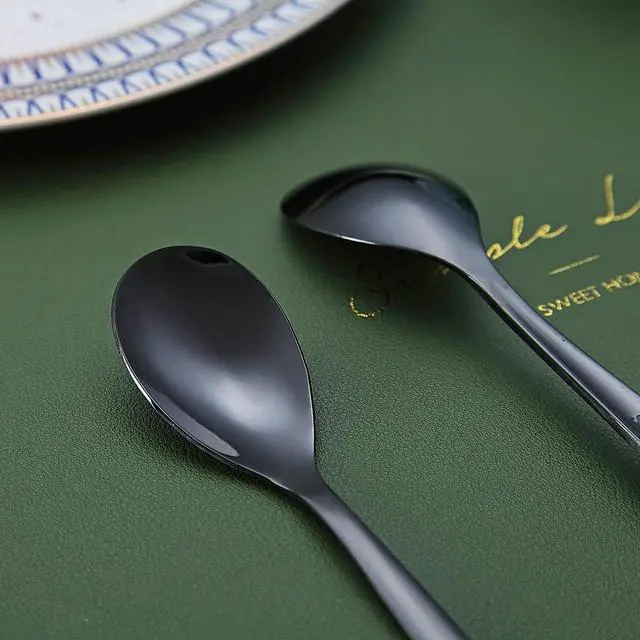 Alt view image 6 of 7 - Black Demitasse Espresso Spoons, 5.5'' Mini Coffee Spoons, Set of 6, Stainless Steel, Dishwasher Safe