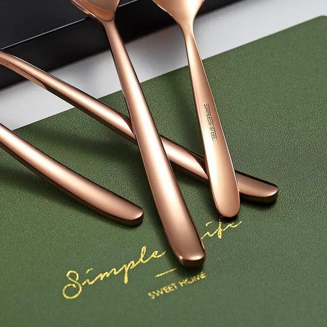Alt view image 7 of 7 - Copper Dinner Spoons 6 Piece, 8.1'' Stainless Steel Tablespoons, Soup Spoons, Dessert Spoons, Spoons Silverware for Home, Kitchen or Restauran,Dishwasher Safe