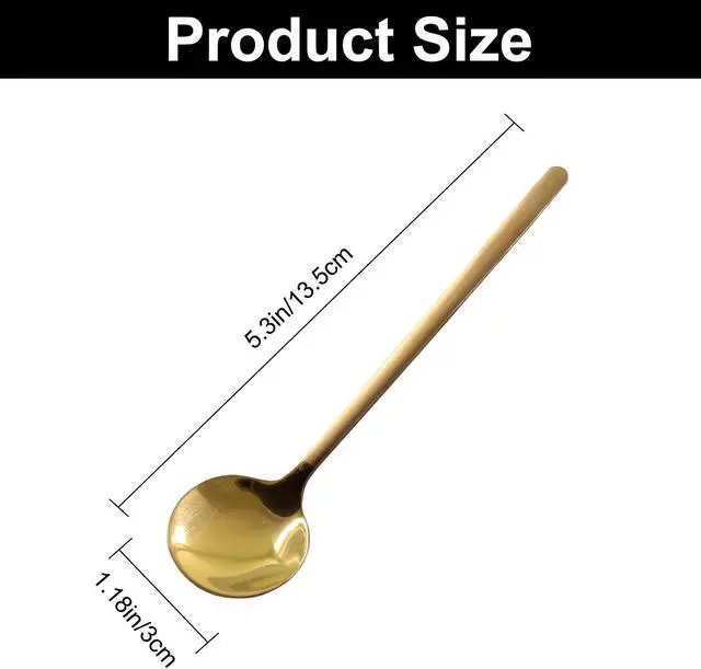 Alt view image 2 of 7 - Demitasse Espresso Spoons, 8Pcs Gold, 5.3inch, Stainless Steel | Mini Tea Spoons, For Coffee Sugar Dessert Cake Ice Cream Soup Antipasto Cappuccino