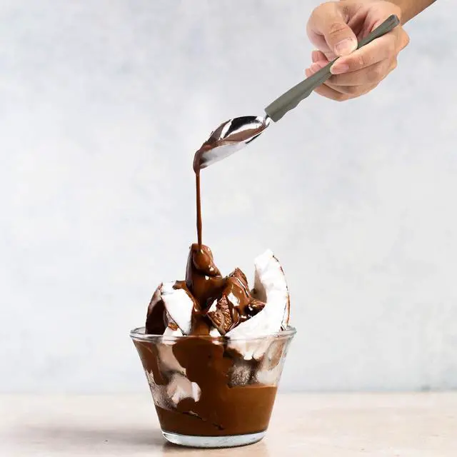 Alt view image 6 of 6 - LUTER 2Pcs Precision Culinary Drawing Drizzle Spoon, Stainless Steel Saucier Drizzling Spoon with Tapered Spout Chocolate Dipping Sauce Drizzler Chef Plating Tool for Cake Dessert Decorating (2 Sizes)