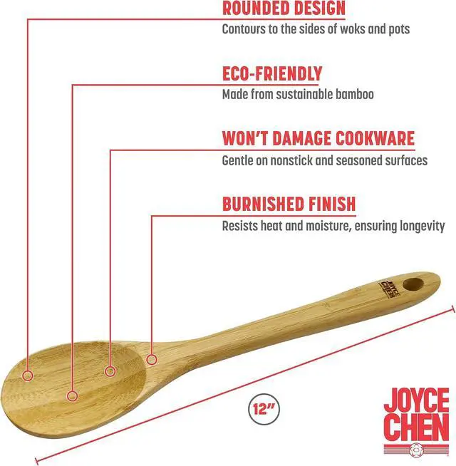 Alt view image 3 of 6 - Joyce Chen Burnished Bamboo Mixing Spoon, 12-Inch
