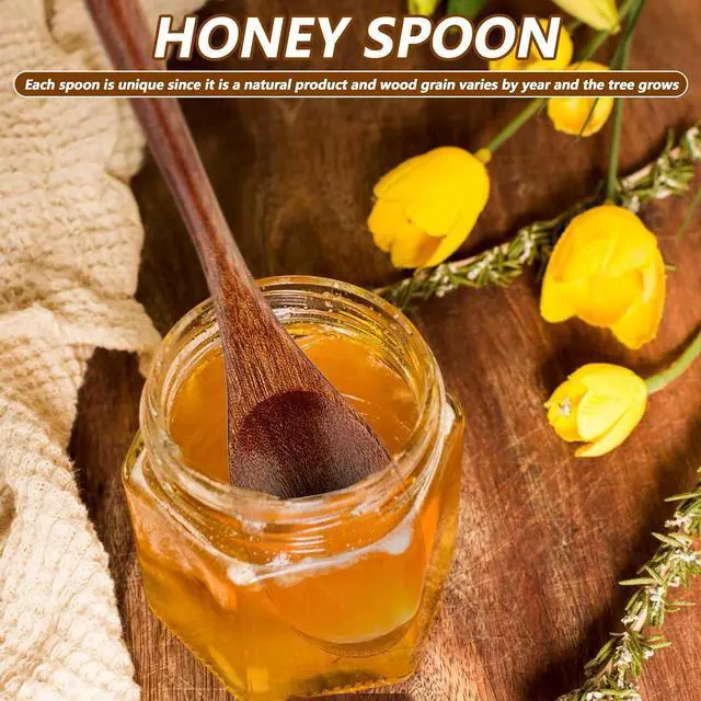 Alt view image 4 of 7 - 2Pcs Wooden Spoons for Eating, Ymapinc Small Mixing Stirring Wooden Spoon for Honey Jam Spoons Tablespoon Utensils for Cooking Mixing Stirring Soda Coffee,Home Table Spoon 9Inch