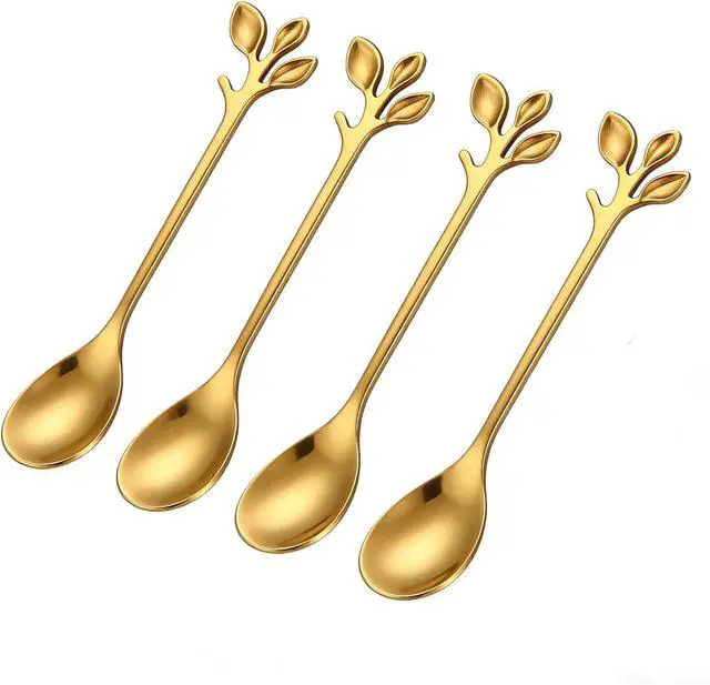 Main image of 4 Pack Coffee Spoons 4.8" Stirring Dessert Iced Tea Stainless Steel Spoons | Small Stirring Spoon Set,12.2cm Mini Size Fits Espresso Cups, Stir Coffee Tea Cocktail Dessert,for Home Cafe Office