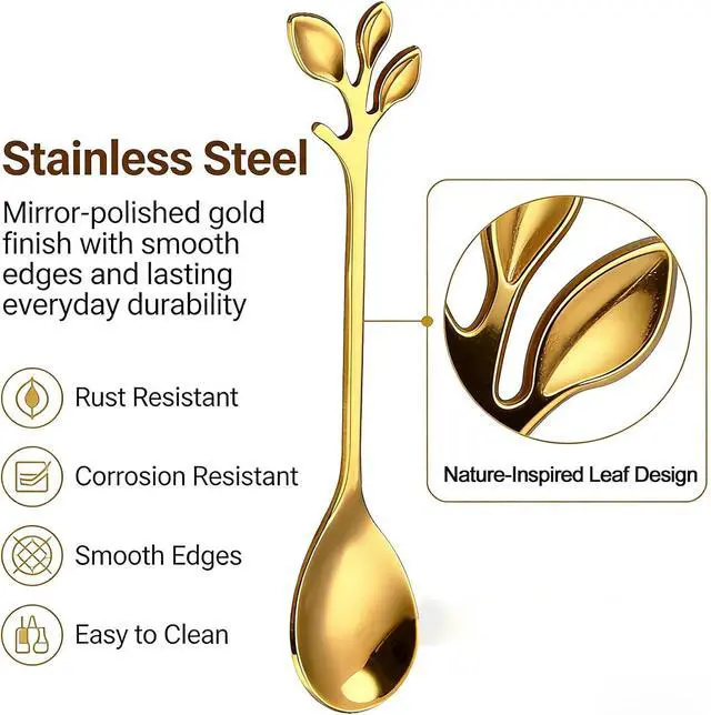 Alt view image 3 of 7 - 4 Pack Coffee Spoons 4.8" Stirring Dessert Iced Tea Stainless Steel Spoons | Small Stirring Spoon Set,12.2cm Mini Size Fits Espresso Cups, Stir Coffee Tea Cocktail Dessert,for Home Cafe Office