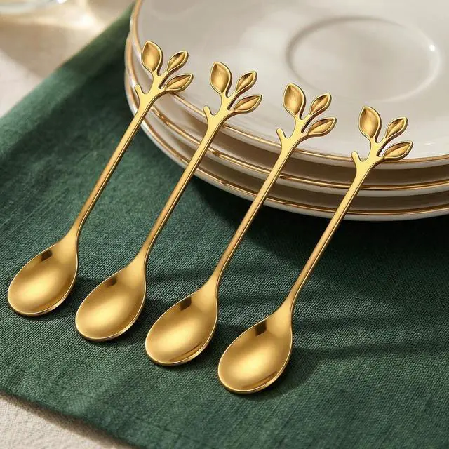 Alt view image 7 of 7 - 4 Pack Coffee Spoons 4.8" Stirring Dessert Iced Tea Stainless Steel Spoons | Small Stirring Spoon Set,12.2cm Mini Size Fits Espresso Cups, Stir Coffee Tea Cocktail Dessert,for Home Cafe Office